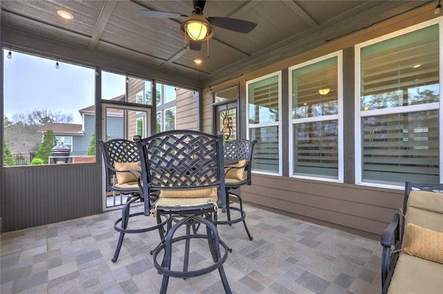 13 Clearwater Ct, Hoschton, GA 30548 - sunroom with ceiling fan