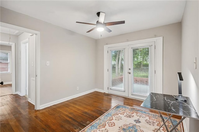 2858 Valley Ridge Dr, Decatur, GA 30032 - office space featuring wood finished floors, french doors, and ceiling fan