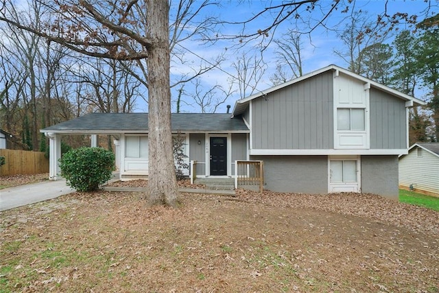 view of split level home