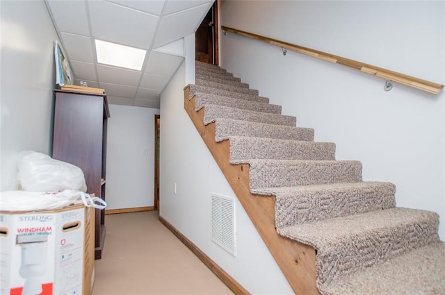 3187 Oak Grove Church Rd, Carrollton, GA 30117 - stairs featuring a paneled ceiling and baseboards