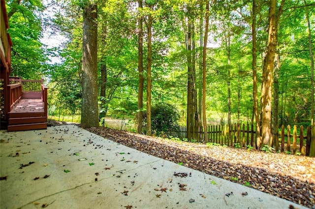 3187 Oak Grove Church Rd, Carrollton, GA 30117 - view of patio / terrace with a forest view