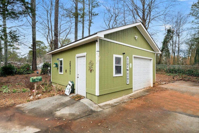 view of garage