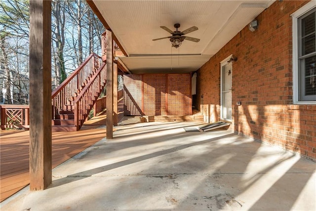 view of patio / terrace with ceiling fan