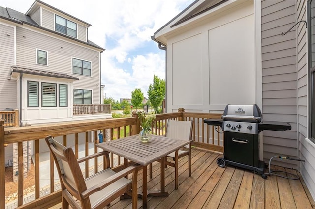 410 Concord St, Alpharetta, GA 30009 - wooden deck with a grill and outdoor dining area