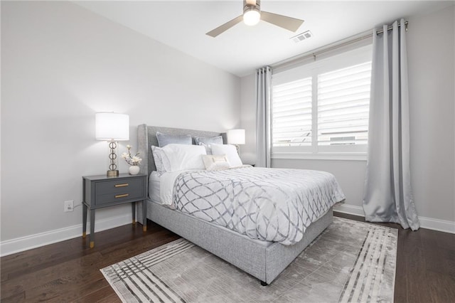 410 Concord St, Alpharetta, GA 30009 - bedroom featuring wood finished floors, baseboards, and ceiling fan