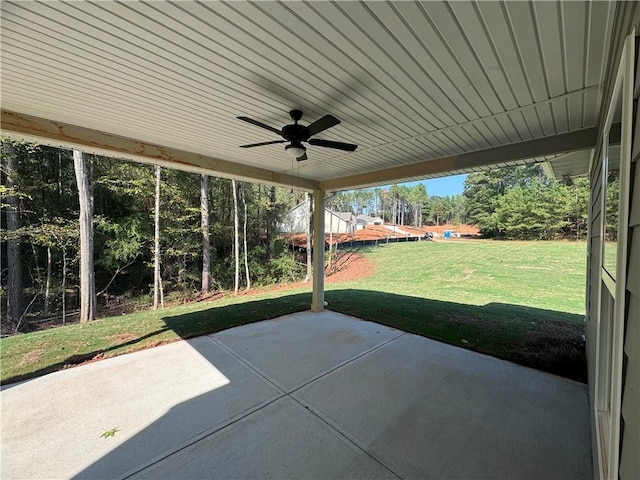 view of patio / terrace featuring ceiling fan