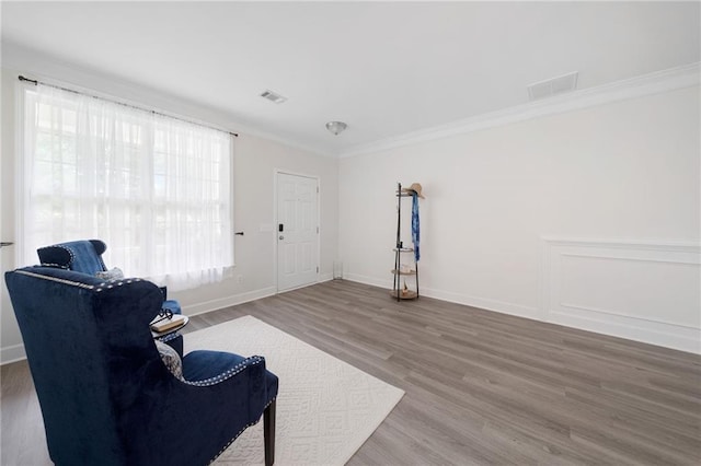 6018 Oakdale Rd SE, Mableton, GA 30126 - living area with wood finished floors and ornamental molding