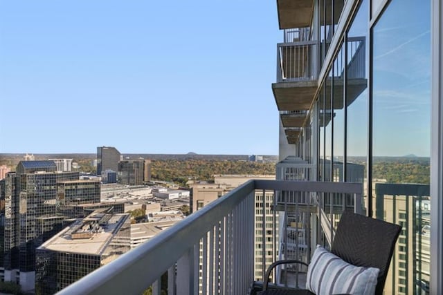 balcony featuring a city view