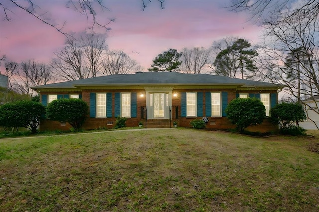 118 Heritage Way, Peachtree City, GA 30269 - ranch-style home with brick siding and a lawn