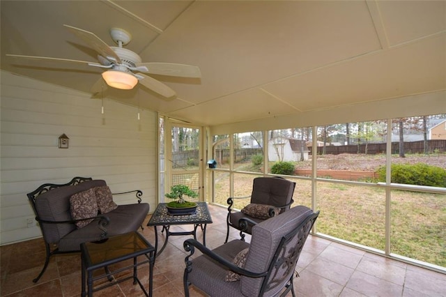 118 Heritage Way, Peachtree City, GA 30269 - sunroom featuring healthy amount of natural light and a ceiling fan