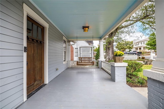 view of patio featuring covered porch