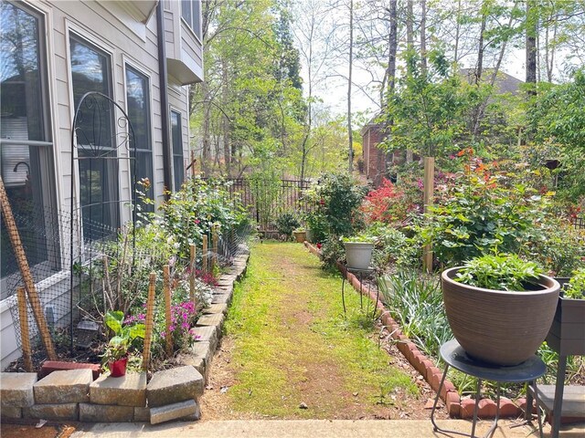 view of yard with fence