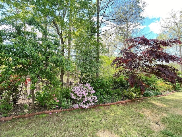 view of yard featuring fence