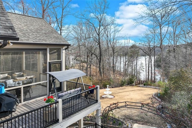 view of yard featuring a sunroom