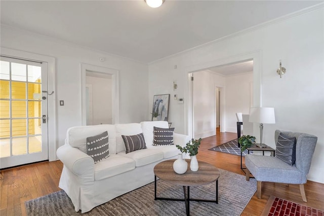 636 Cameron St SE, Atlanta, GA 30312 - living room with wood finished floors and crown molding