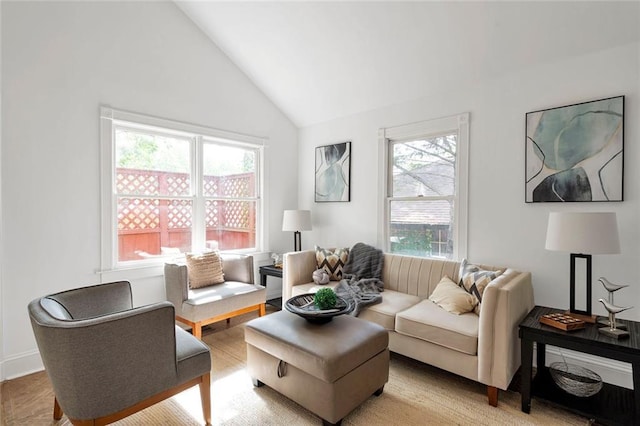 636 Cameron St SE, Atlanta, GA 30312 - living room featuring lofted ceiling
