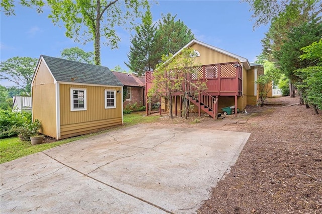 636 Cameron St SE, Atlanta, GA 30312 - rear view of property with a patio area, stairs, a deck, and an outbuilding