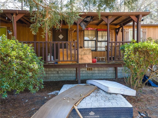 exterior space featuring covered porch