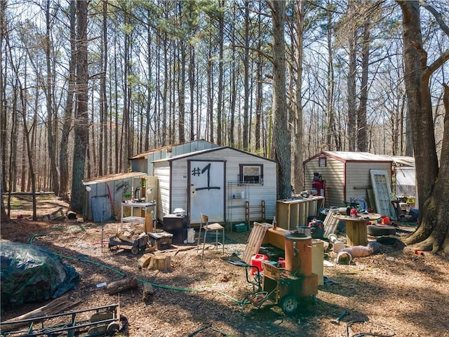 view of shed