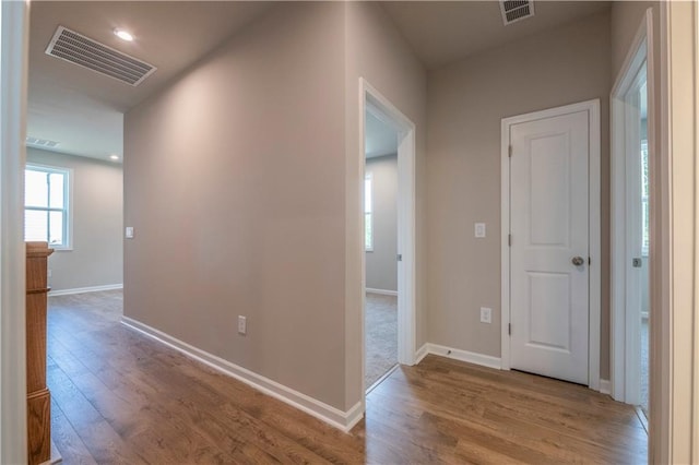 hallway featuring light hardwood / wood-style floors