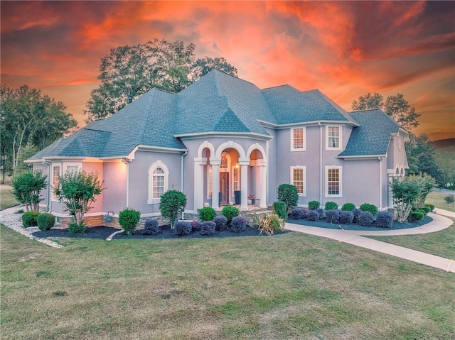 31 Meadow Lakes Ter, Cedartown, GA 30125 - french provincial home with stucco siding, a front lawn, and a shingled roof