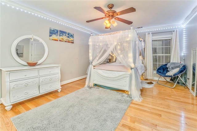 31 Meadow Lakes Ter, Cedartown, GA 30125 - bedroom featuring crown molding, wood finished floors, baseboards, and ceiling fan