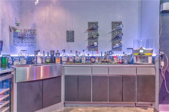 bar featuring wine cooler