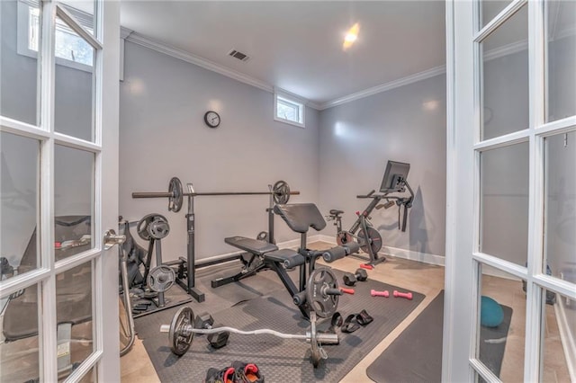 31 Meadow Lakes Ter, Cedartown, GA 30125 - workout room featuring ornamental molding and baseboards