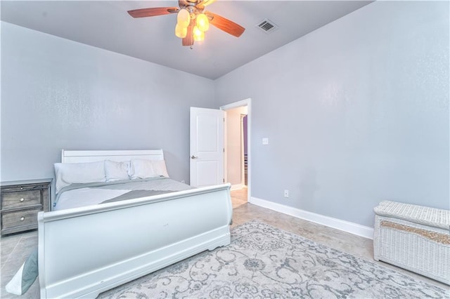 bedroom with ceiling fan