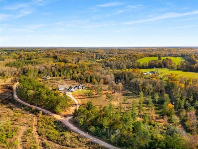 aerial view with a rural view