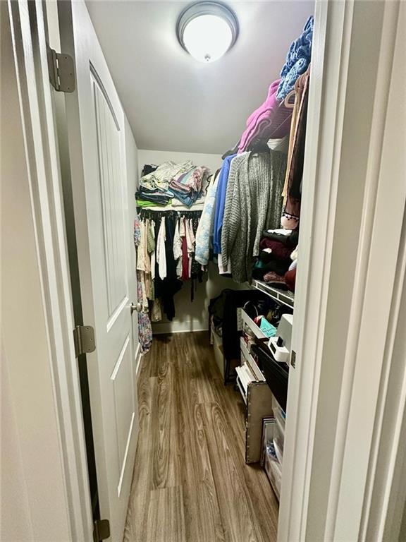 spacious closet with hardwood / wood-style floors