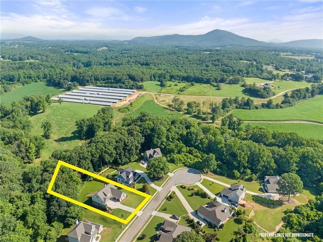 5821 Abbey View Ct, Clermont, GA 30527 - aerial view of property's location featuring property boundaries highlighted and mountains