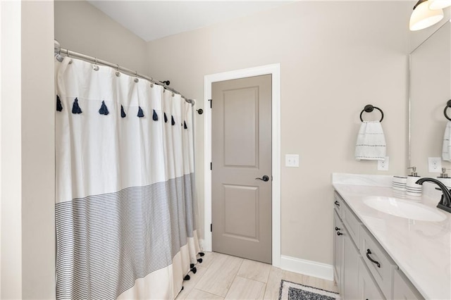5821 Abbey View Ct, Clermont, GA 30527 - bathroom with vanity and a shower with curtain