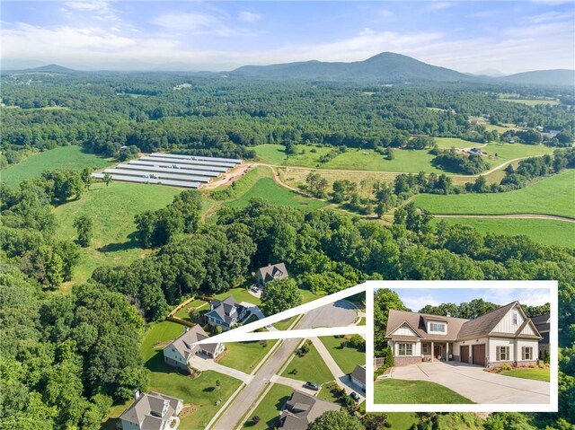 5821 Abbey View Ct, Clermont, GA 30527 - view of property location with a mountain backdrop and property parcel outlined