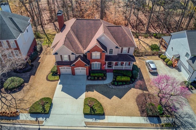 birds eye view of property