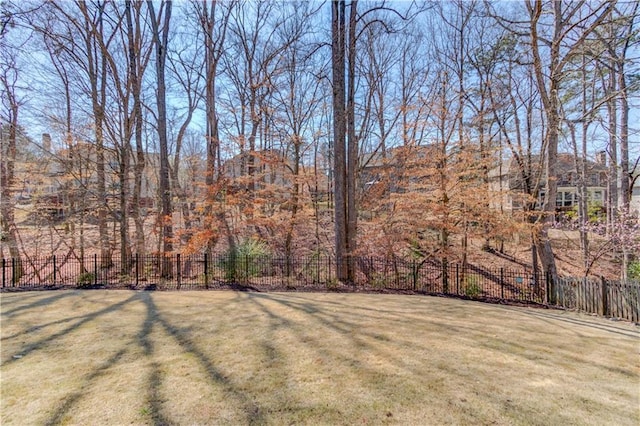 view of yard with fence