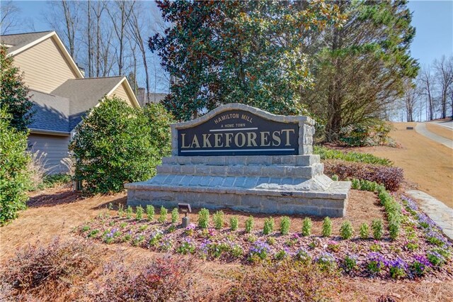 view of community sign