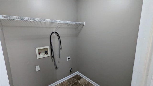 laundry area with tile patterned floors, electric dryer hookup, and hookup for a washing machine