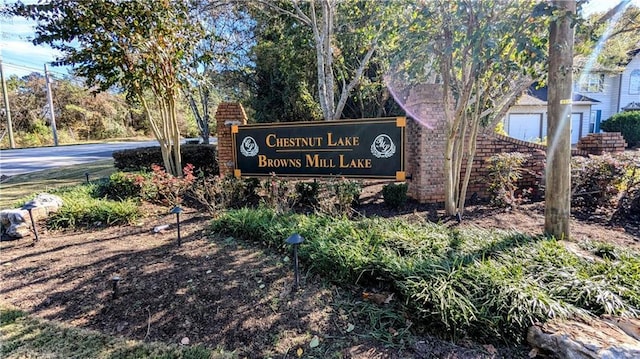 view of community sign