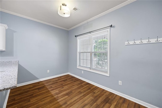 3737 Town Square Cir NW Unit 6, Kennesaw, GA 30144 - spare room featuring dark wood-type flooring and crown molding