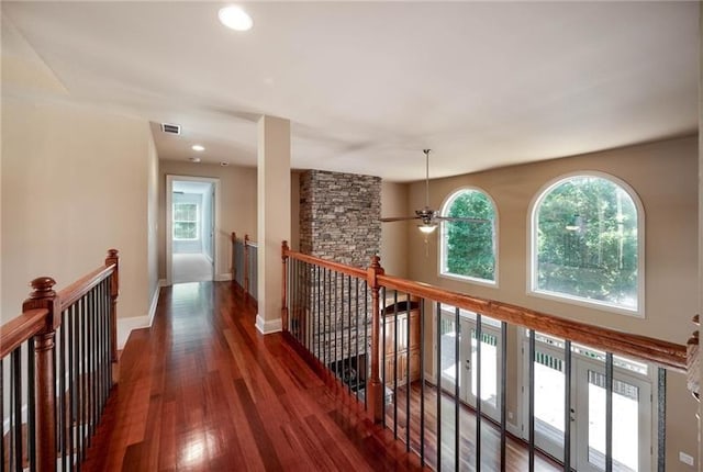 hall featuring dark hardwood / wood-style flooring