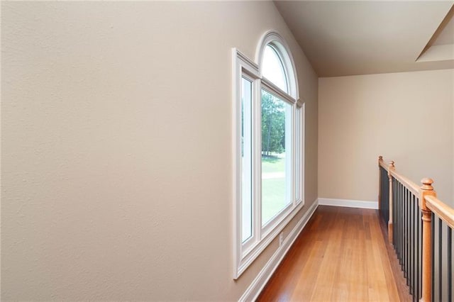 additional living space featuring light wood-type flooring