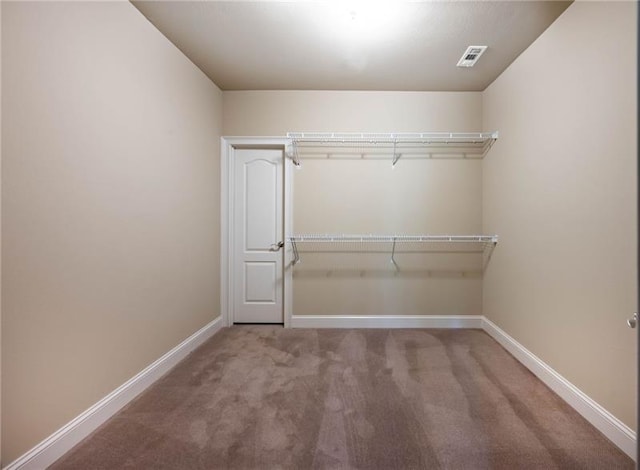 walk in closet featuring carpet