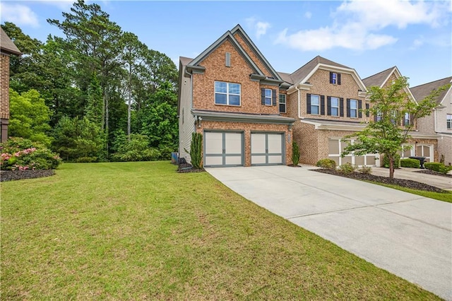 1655 Hampton Oaks Dr, Alpharetta, GA 30004 - view of front of home featuring an attached garage, driveway, brick siding, and a front yard