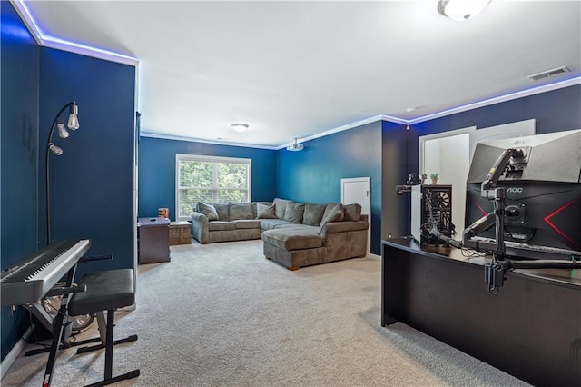 1655 Hampton Oaks Dr, Alpharetta, GA 30004 - carpeted living room with ornamental molding