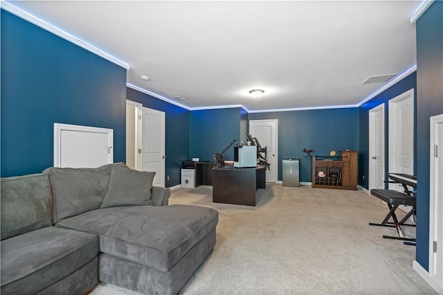 1655 Hampton Oaks Dr, Alpharetta, GA 30004 - carpeted living room featuring ornamental molding and baseboards