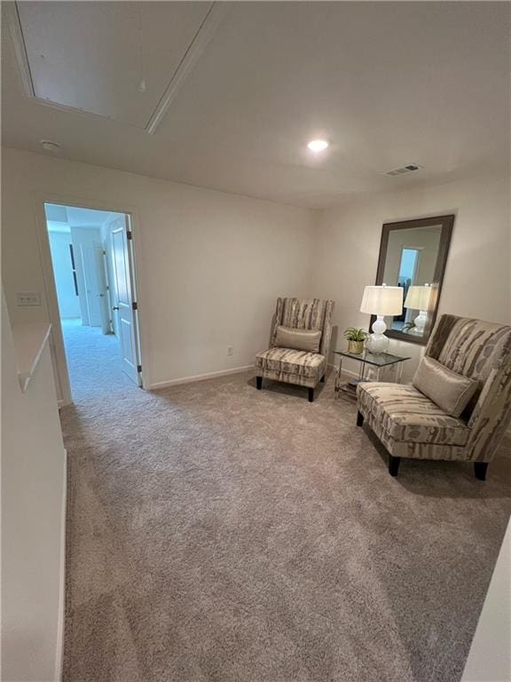 1567 Aiden Way Unit 34, Conyers, GA 30013 - living area featuring attic access, carpet, baseboards, and recessed lighting