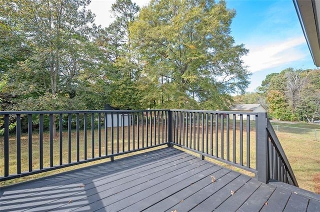 deck with a yard