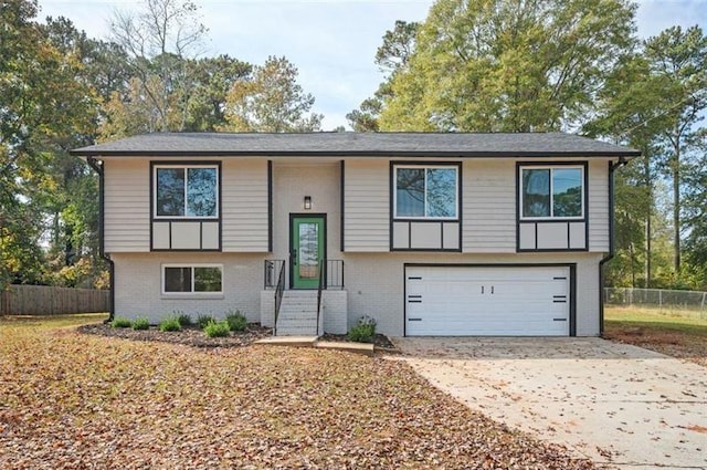 raised ranch with a garage