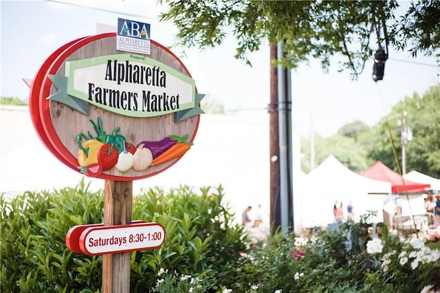 view of community sign